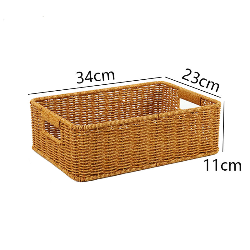 Women's Rectangular Storage Basket Made of Natural Wicker Bowlift