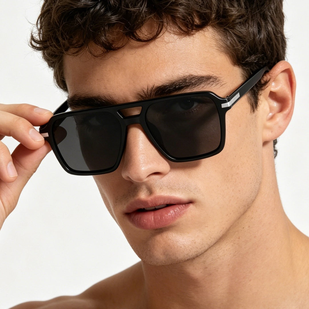 Women square sunglasses with elegant transparent frame Bowlift