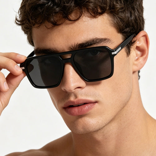 Women square sunglasses with elegant transparent frame Bowlift