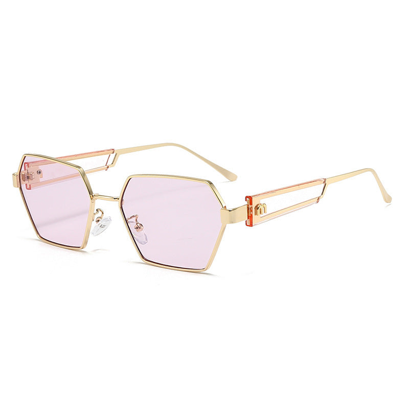 Women's Hexagon Sunglasses with Luxurious Metal Accents Bowlift