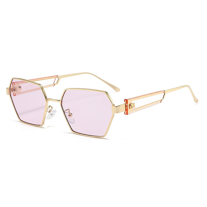 Women's Hexagon Sunglasses with Luxurious Metal Accents Bowlift
