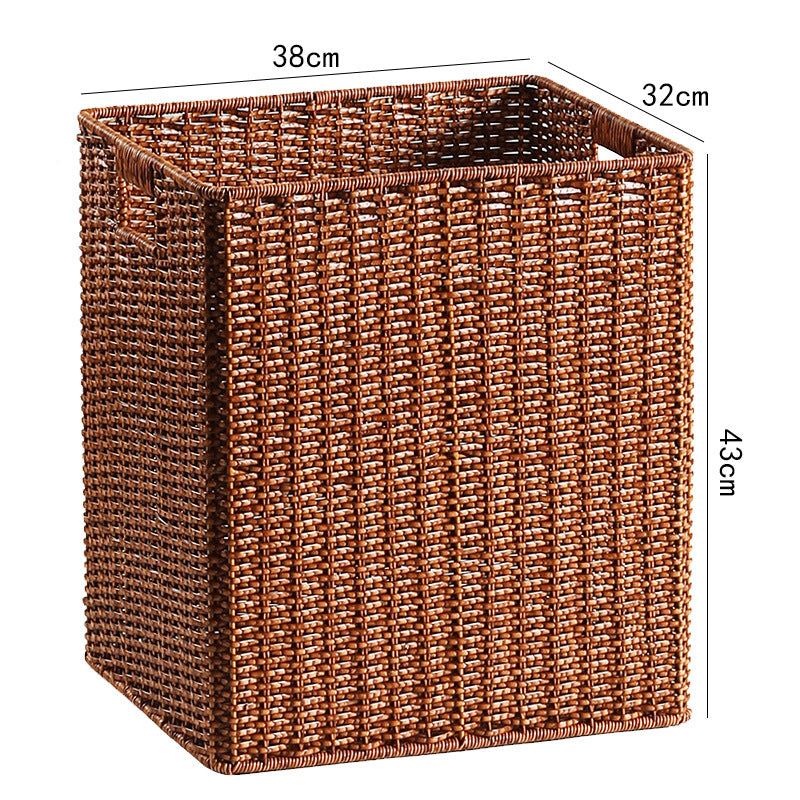 Large Woven Storage Bin with Ergonomic Cutout Handles Bowlift