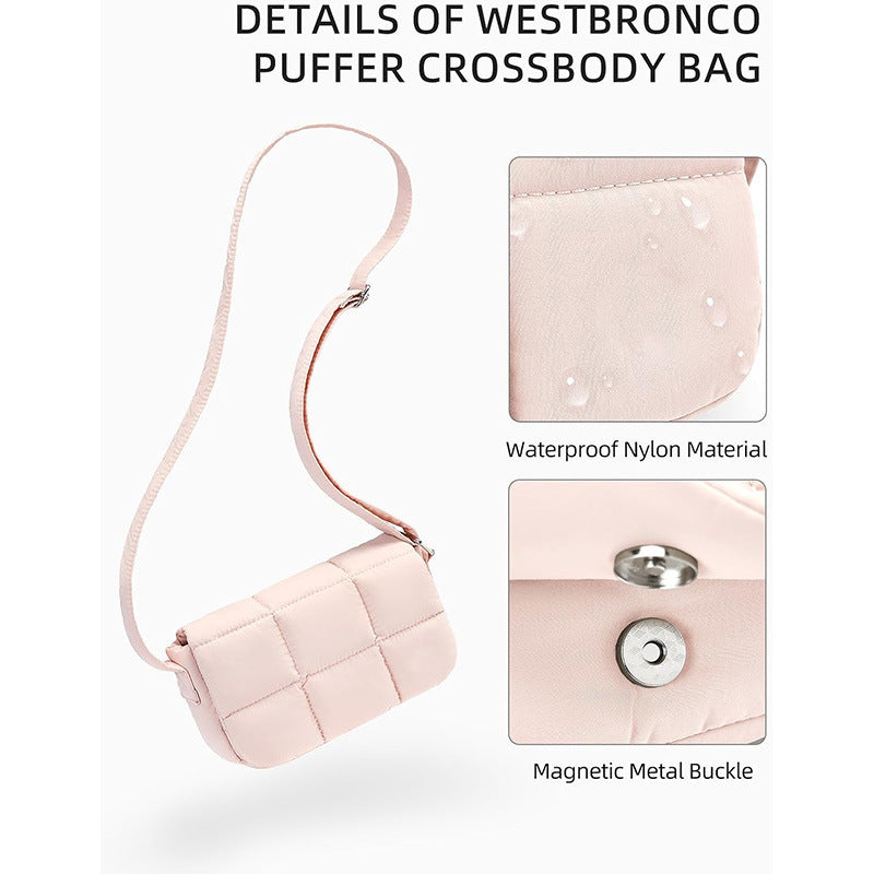 Fashionable Crossbody Bag with Quilted Surface Bowlift