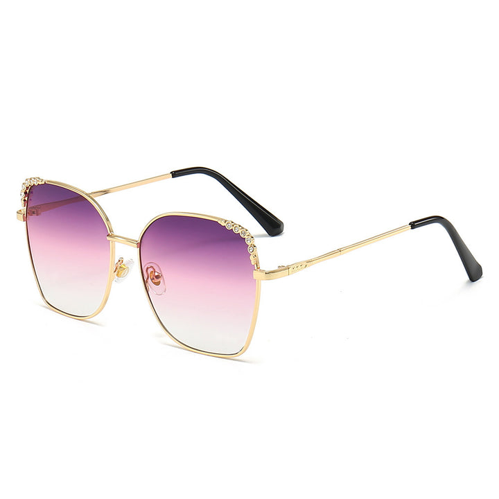 Elegant Square Sunglasses with Sparkling Accents Bowlift