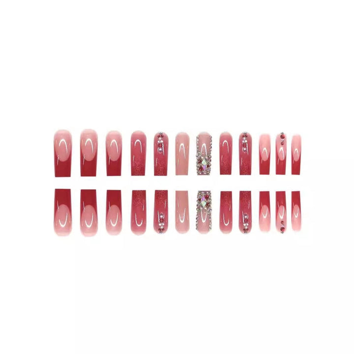 Decorative 3D Press-On Nail Art with Gemstone Accents Bowlift 1788434622