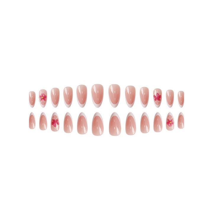 Elegant Floral Design Press-On Nail Extensions Bowlift
