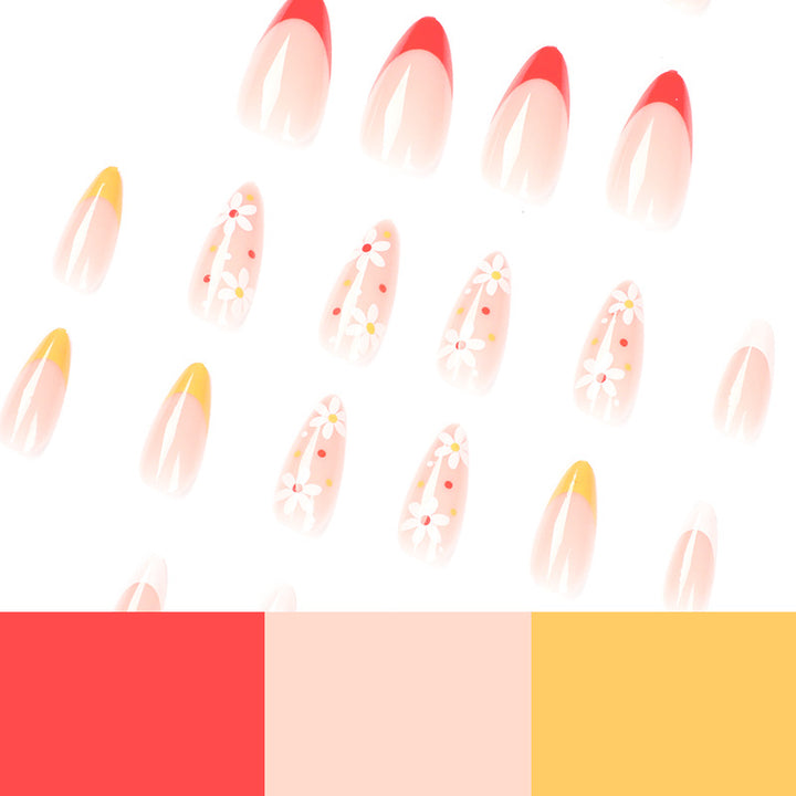 Artificial artificial nails with creative flower design Bowlift