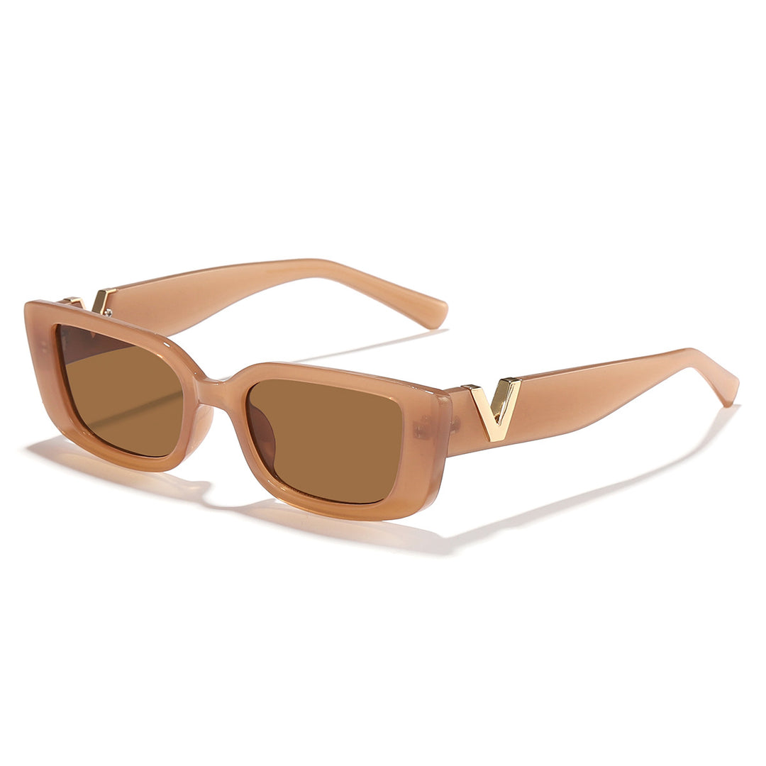 Ladies fashionable square sunglasses with golden accents Bowlift
