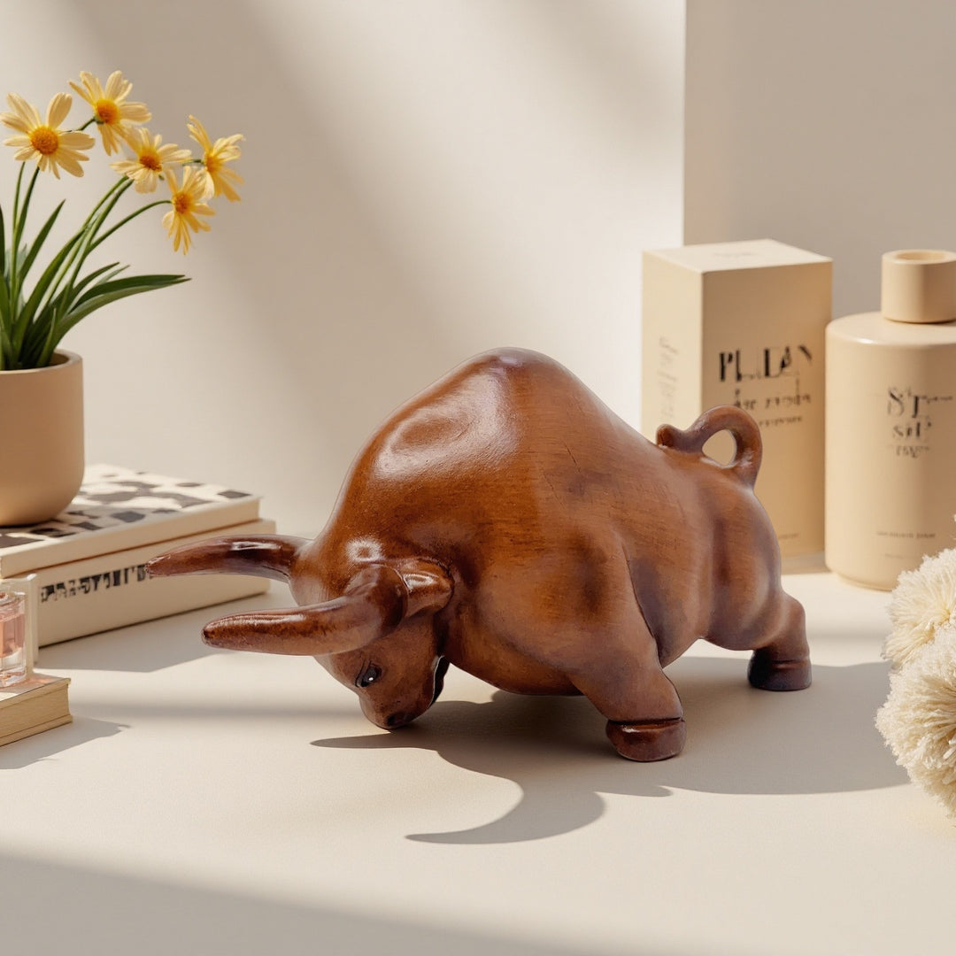Decorative bull figure made of high-quality resin Bowlift
