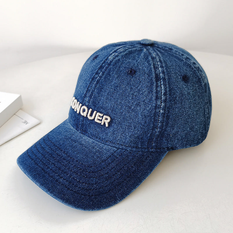 Women's Embroidered Casual Denim Cap Bowlift