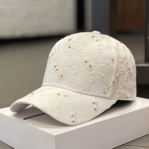 Women's Embroidered Rhinestone-Detail Baseball Cap Bowlift