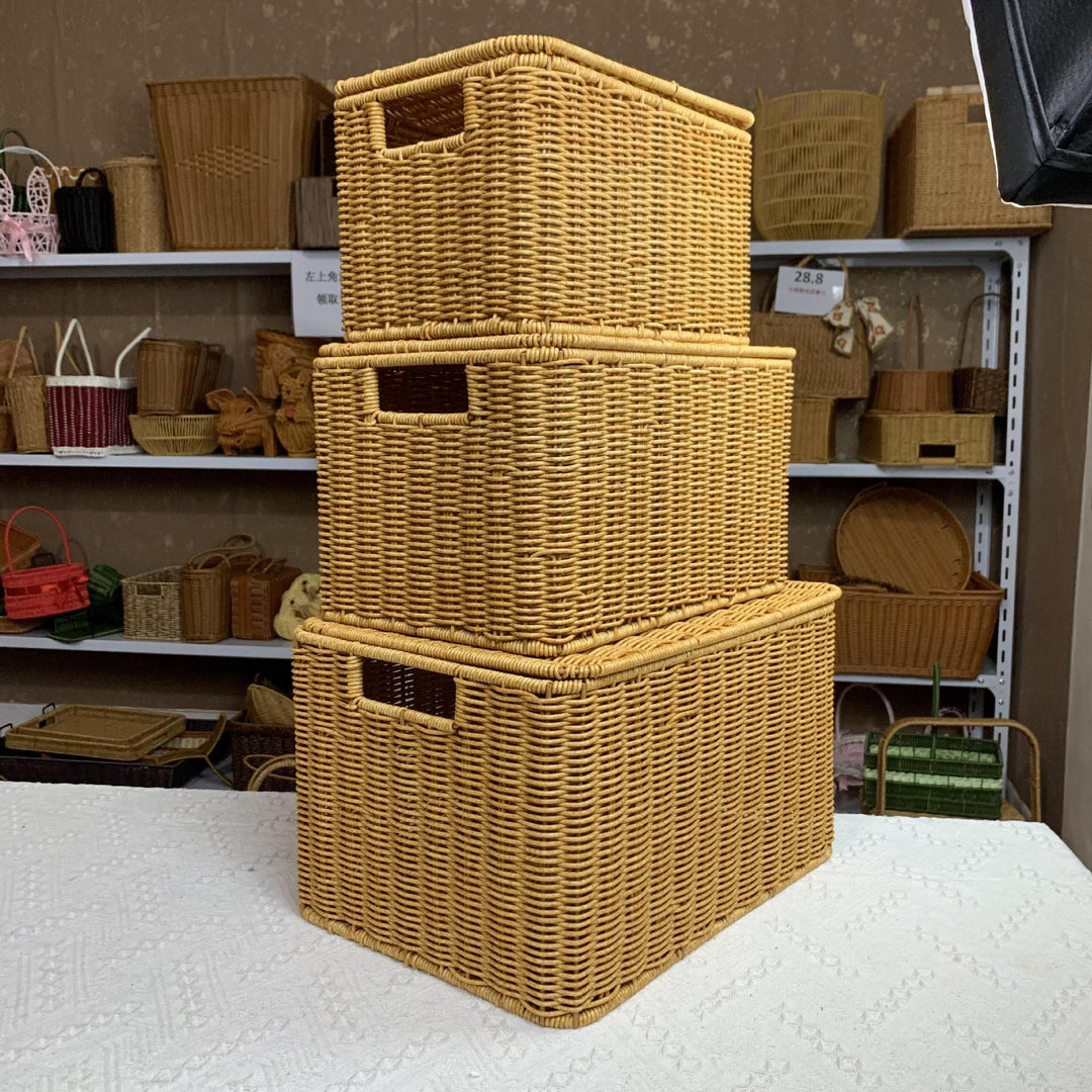 Contemporary Rectangular Woven Storage Bin Bowlift