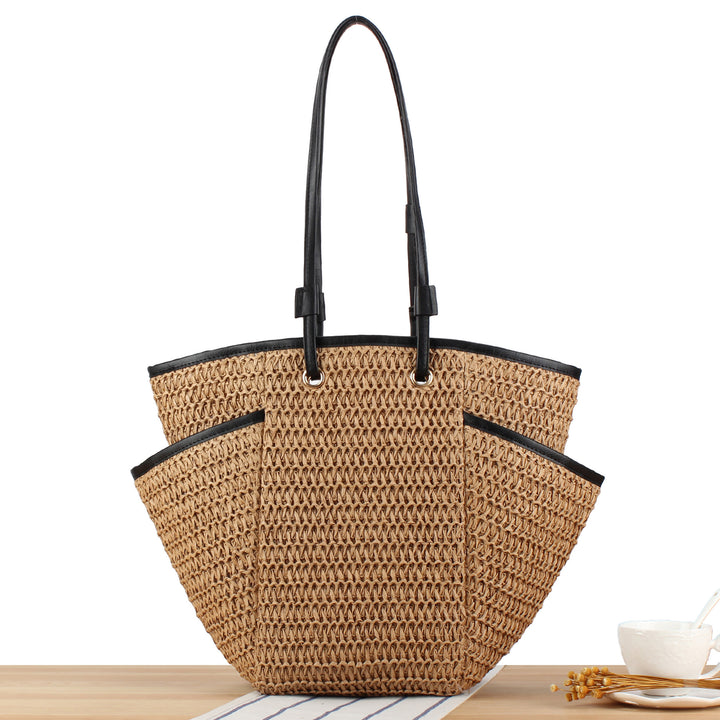 Tote bag with sophisticated compartment design and durable leather handles Bowlift