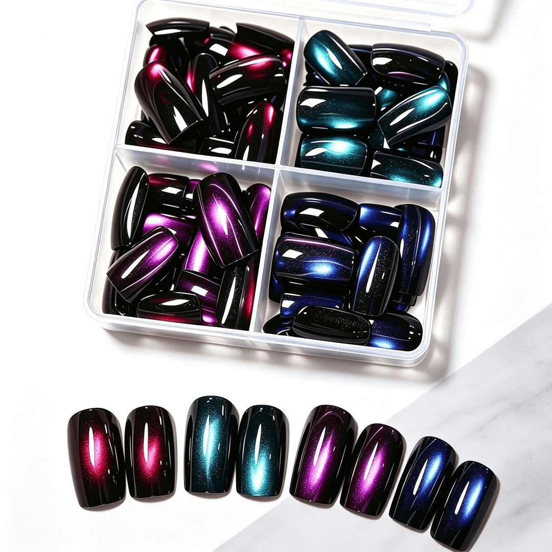 Gradient Glitter Press-On Nail Set Bowlift