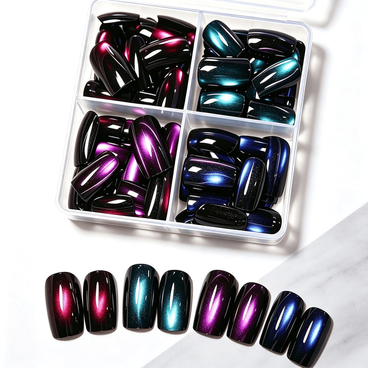Gradient Glitter Press-On Nail Set Bowlift
