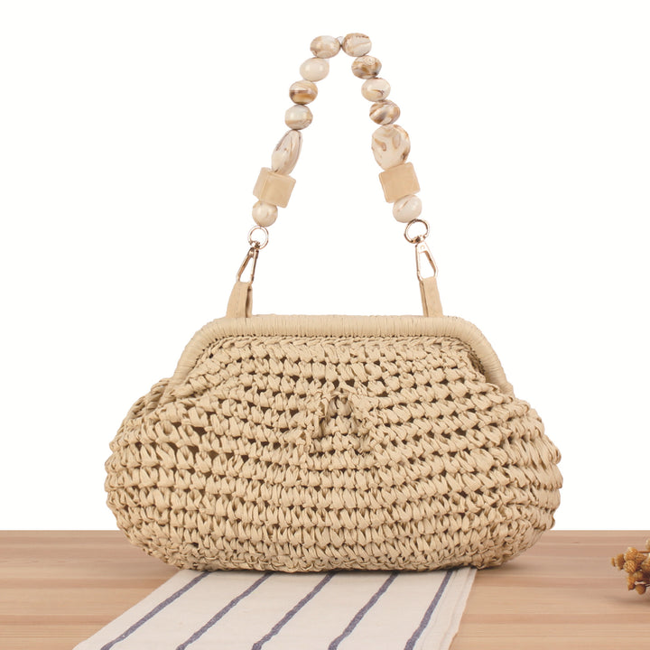 Handbag with Decorative Wooden Handles Bowlift