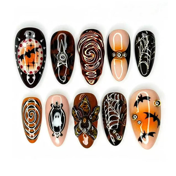 Artistic Halloween Nail Tips Bowlift