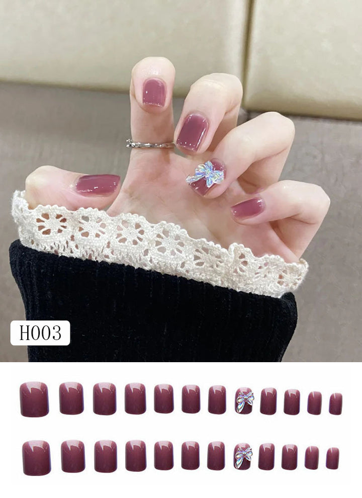 Artificial nail tips with bow design Bowlift