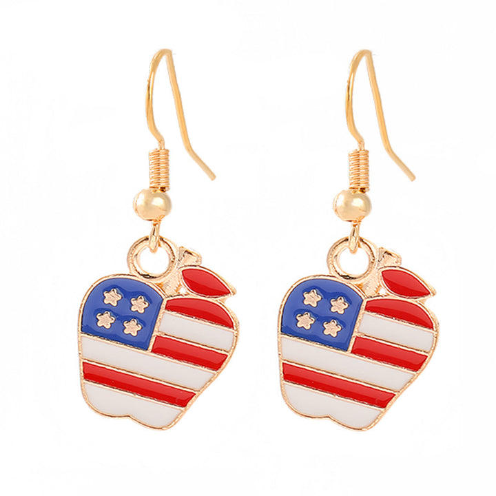 Women's nan patriotic horseshoe enamel dangle earrings with star-accented design and fishhook findings Bowlift