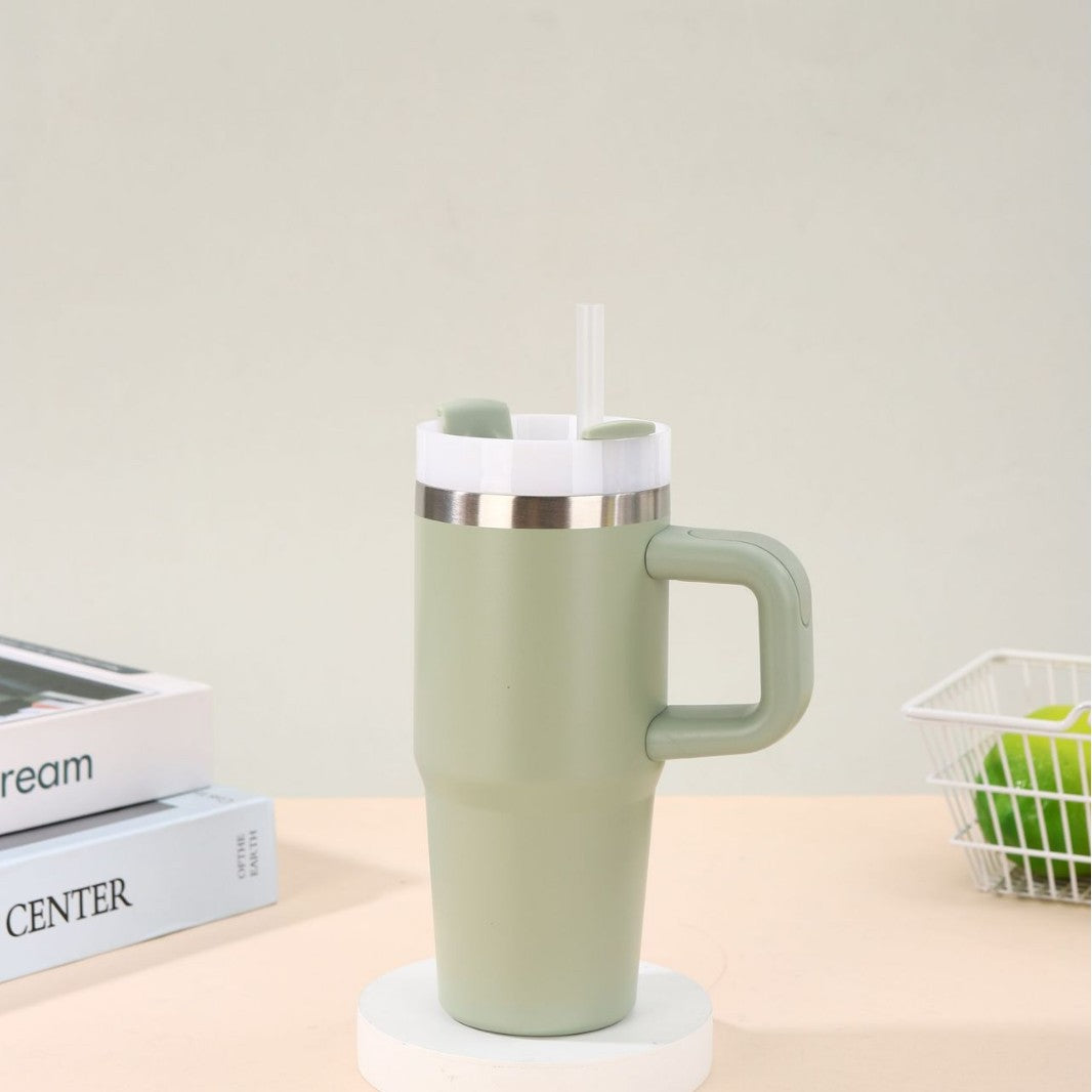 Unisex noble insulated cup with practical straw Bowlift