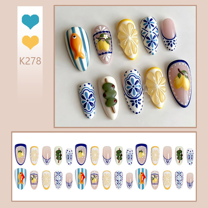 Artful nail tips with hand-drawn designs Bowlift