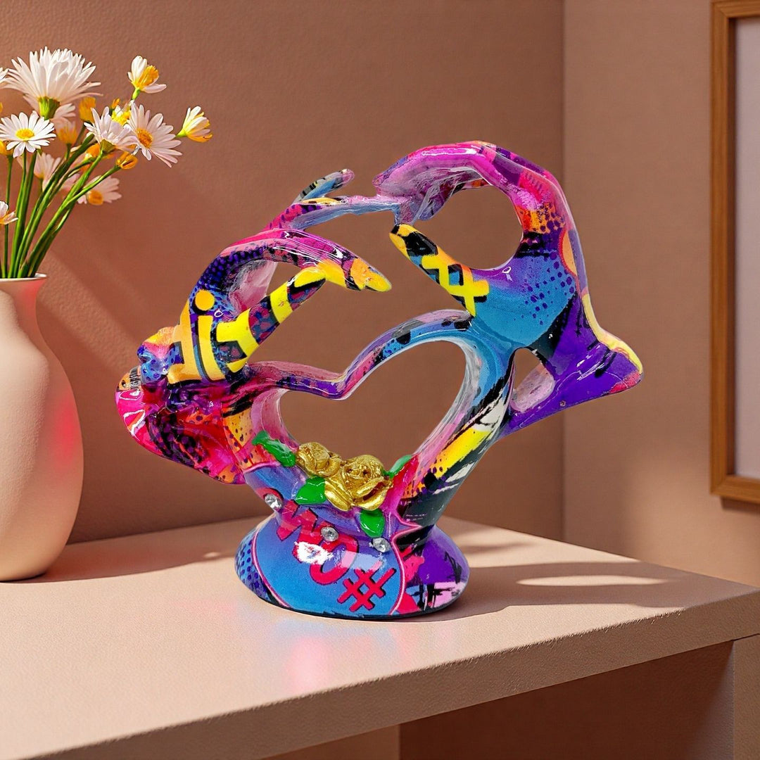 Artistic heart sculpture with intricate painting Bowlift