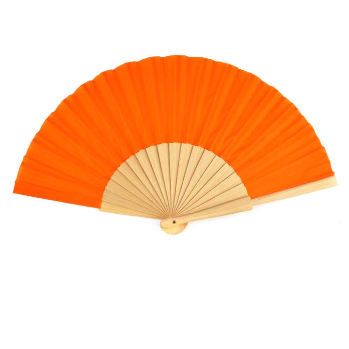 Ladies elegant hand fan made of lightweight fabric with artistic pleat pattern Bowlift