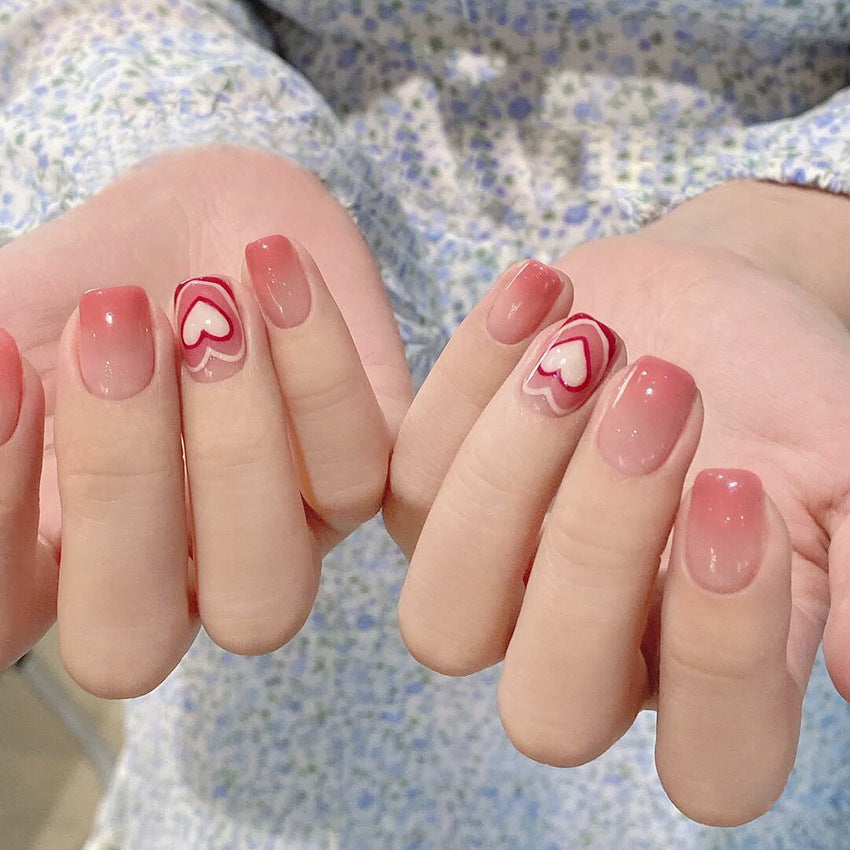 Artistic Heart Design Press-On Nail Set Bowlift 178815*10mm0446