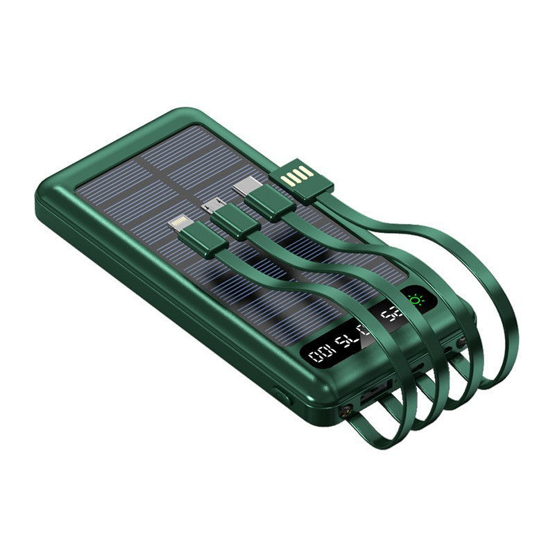 Solar-powered power bank with integrated charging cables Bowlift