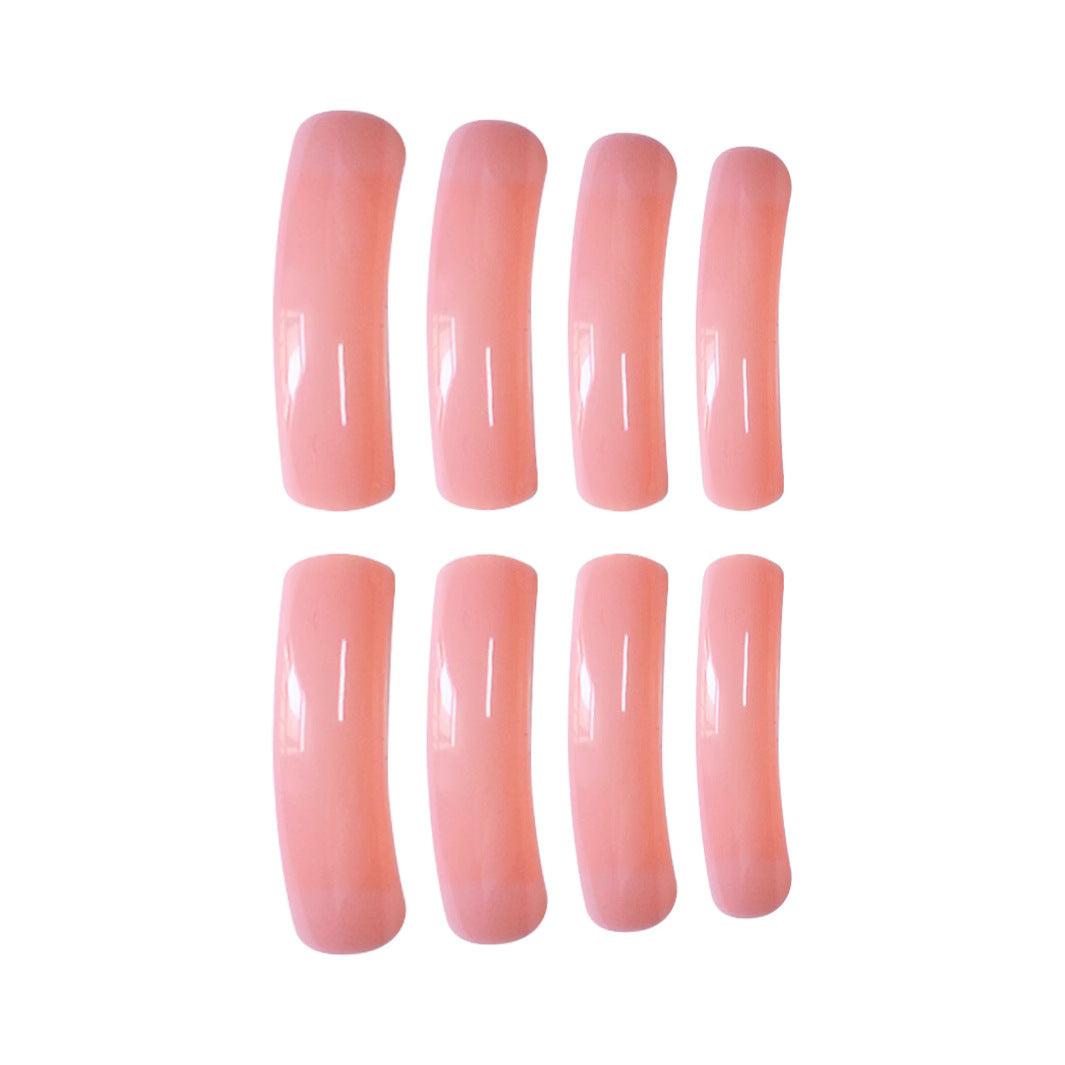 Glossy Long-Length Press-On Nail Set Bowlift