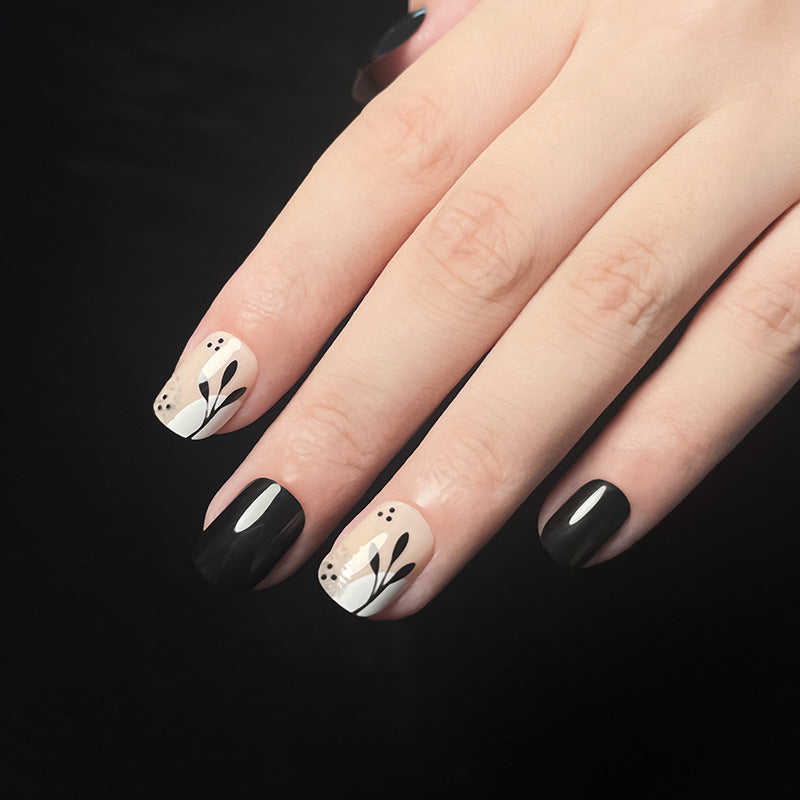 Artistic Floral and Glitter Press-On Nails Bowlift