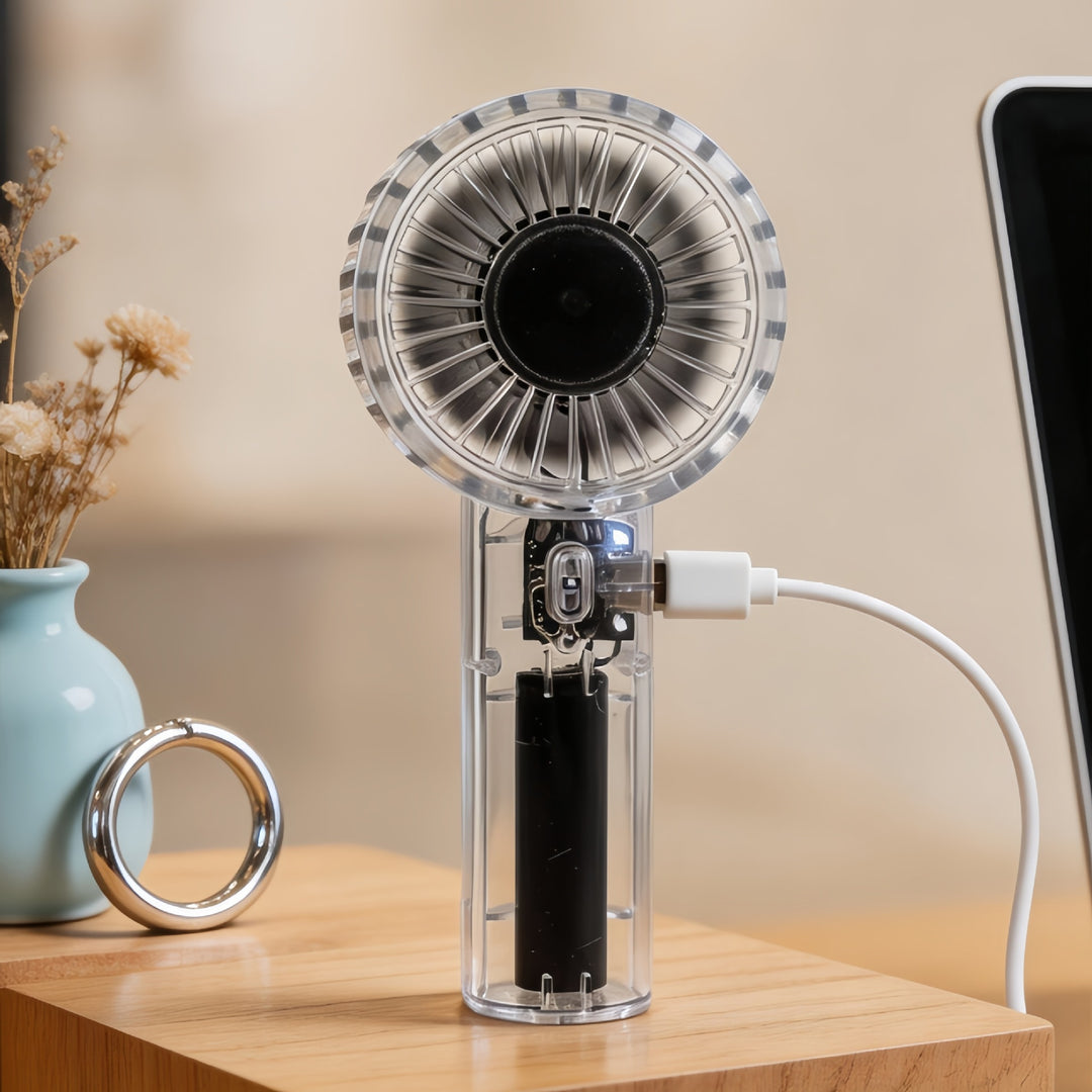 Women Portable USB Handheld Fan with Flexible Head Adjustment Bowlift