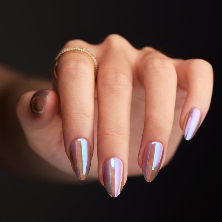 Artful Nail Art with Holographic Effect Bowlift