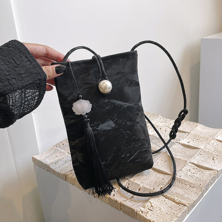 Elegant Textured Mini Crossbody Bag Bowlift