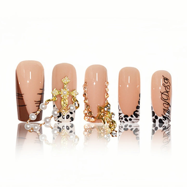 Decorative Long Press-On Nail Enhancements Bowlift