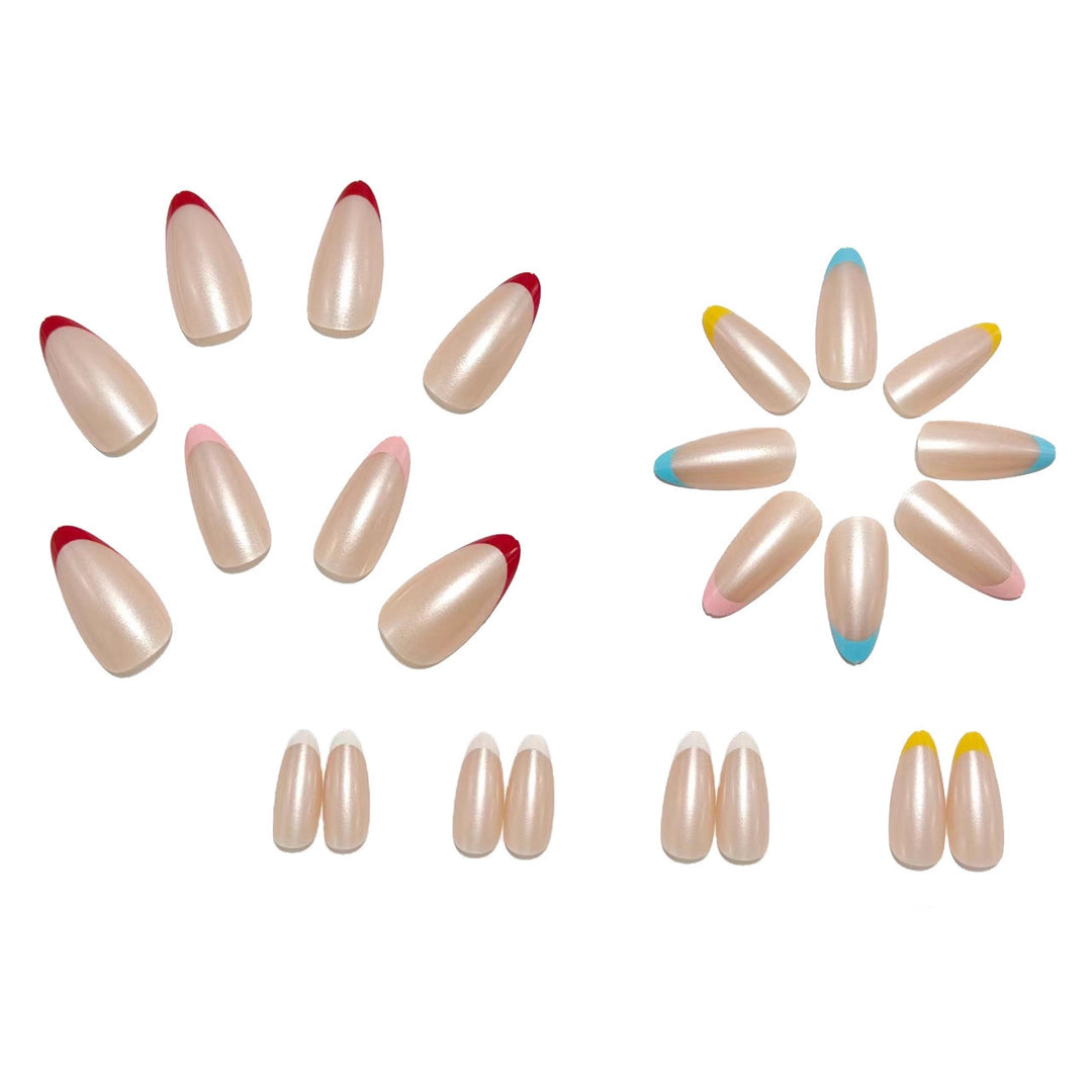 Artificial nails with modern gradient and French tip designs Bowlift