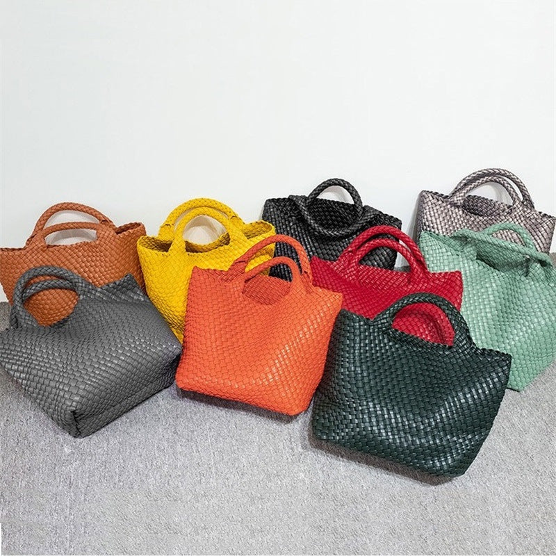 Elegant Braided Handbag with Removable Clutch Bowlift