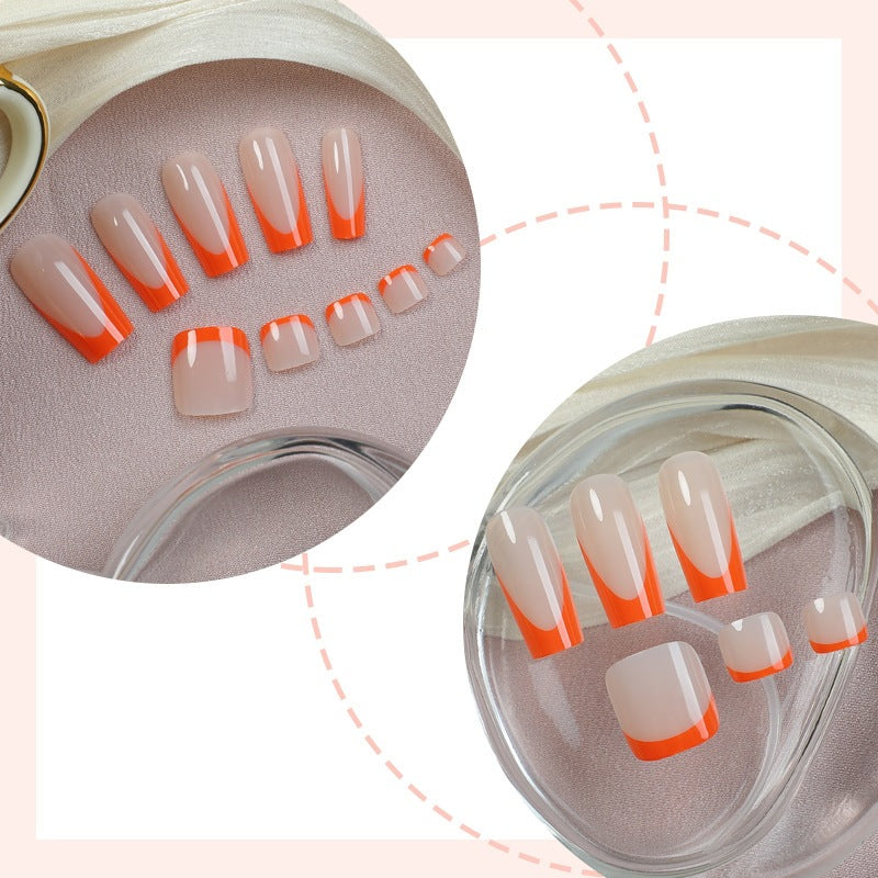 Acrylic nail set with stylish geometric design elements Bowlift