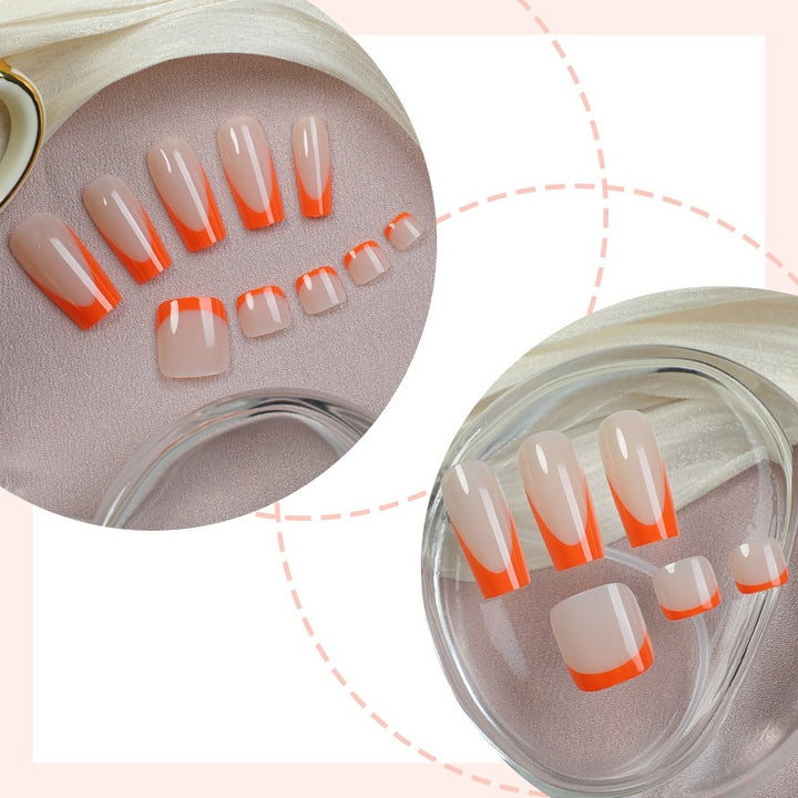 Acrylic nail set with stylish geometric design elements Bowlift