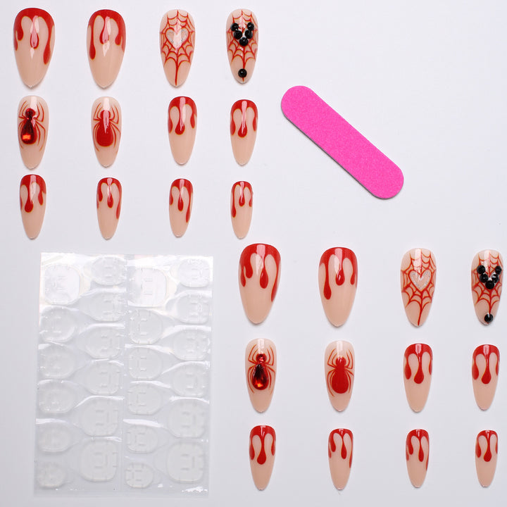 Creative Halloween Art Nails with Spider Web Design Bowlift