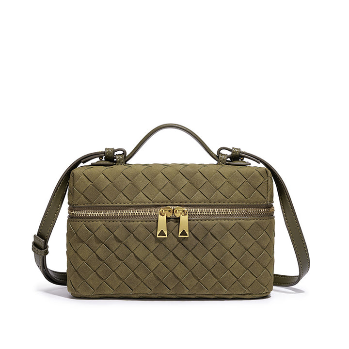 Handcrafted Textured Leather Crossbody Bag Bowlift