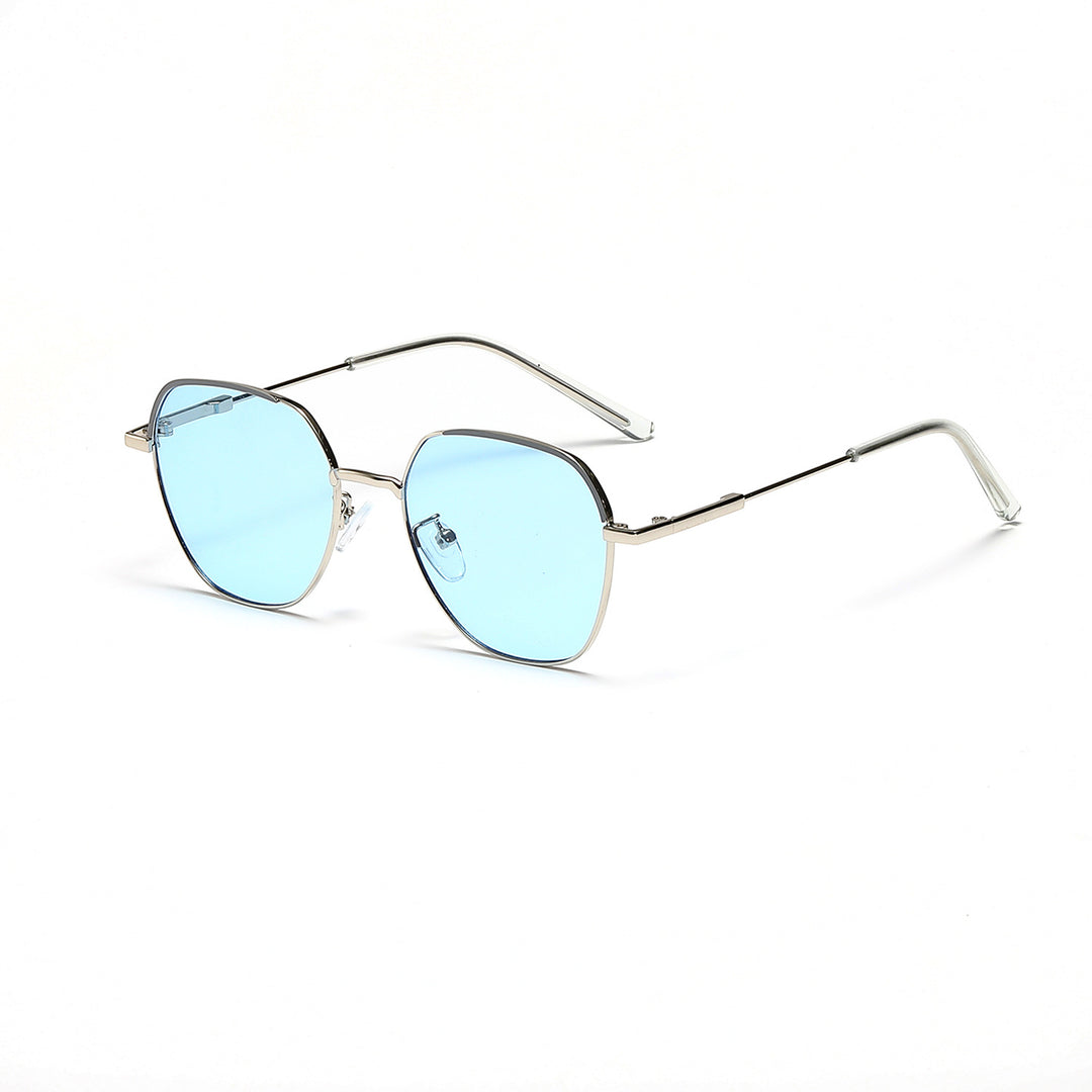 Women’s fashionable sunglasses with slim metal frame and blue lenses Bowlift