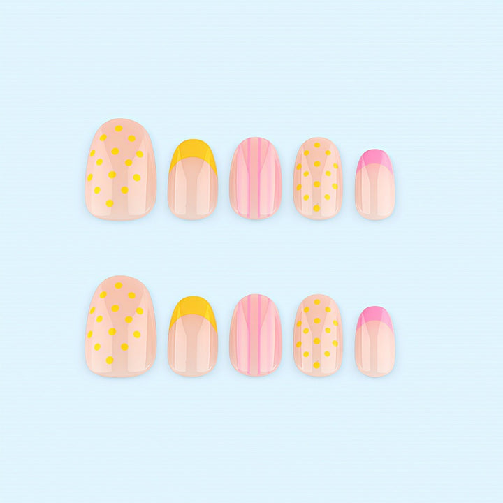 Artificial nails with modern patterns and elegant accents Bowlift