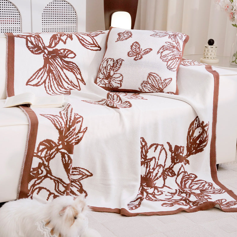 Women's Decorative Throw Blanket with Floral Design Bowlift