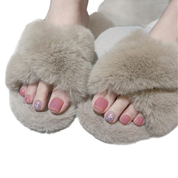 Plush Faux Fur Slide Slippers Bowlift