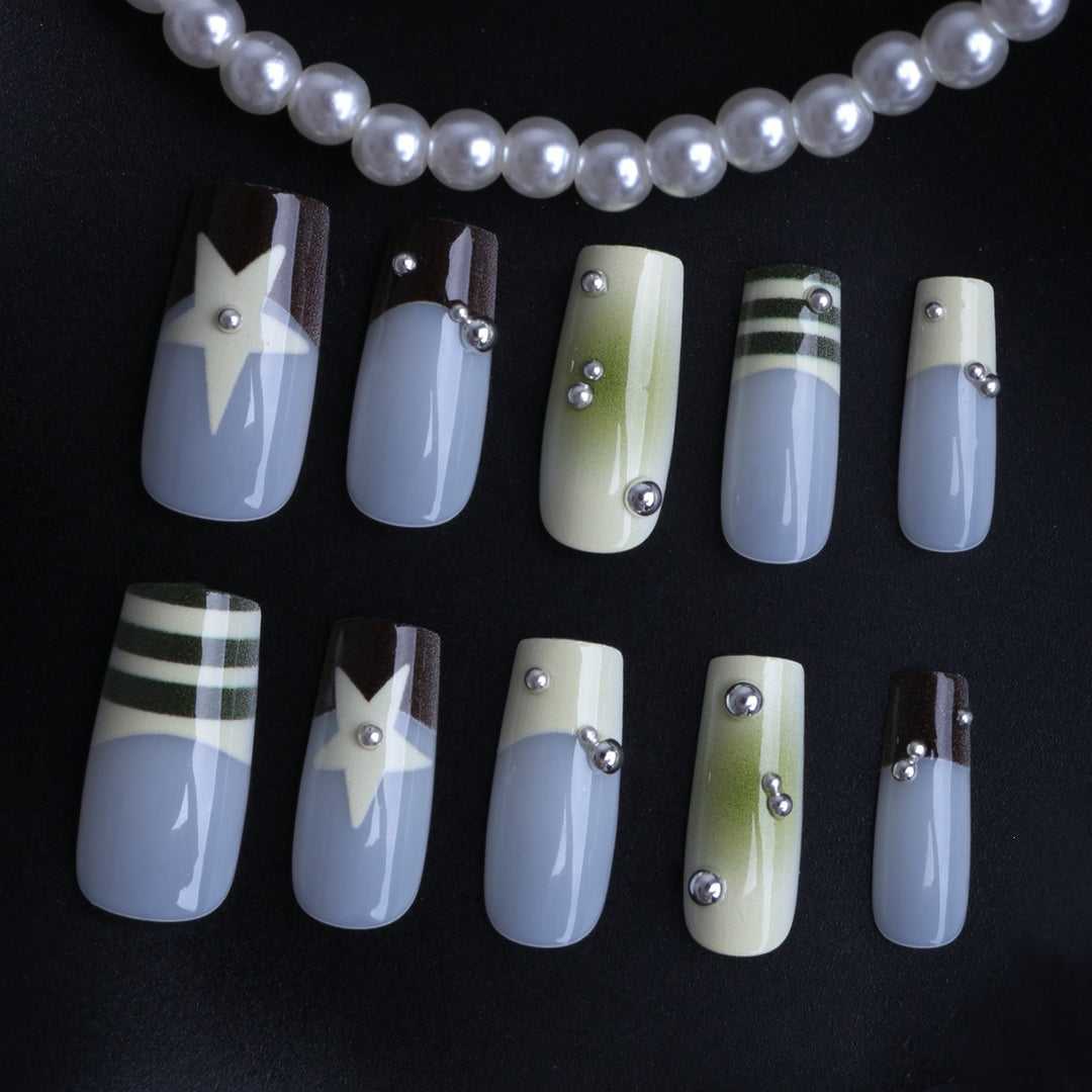 Elegant Artificial Nails with Decoration Bowlift