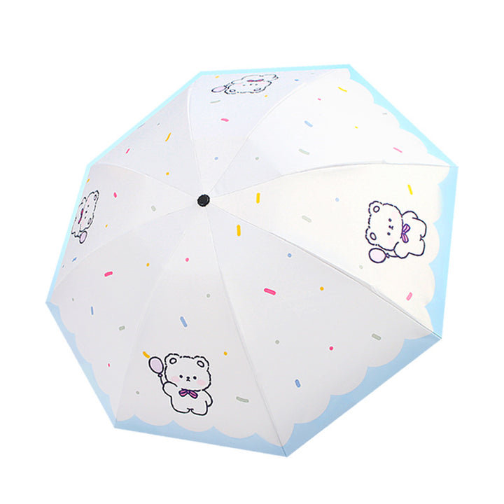 Ladies Folding Umbrella with Cute Animal Design Bowlift