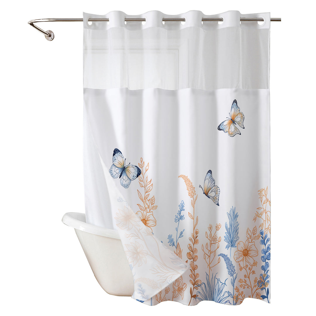 Elegant Butterfly Shower Curtain Bowlift