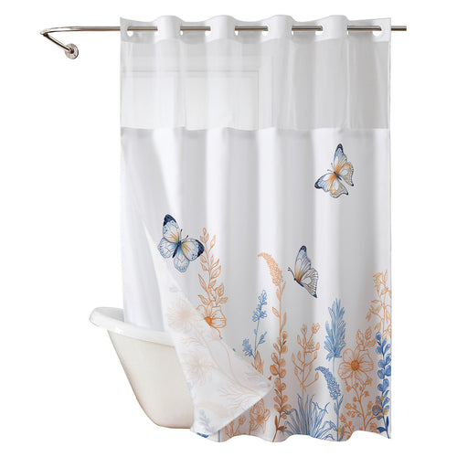 Elegant Butterfly Shower Curtain Bowlift