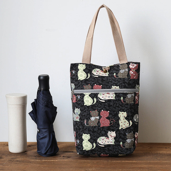 Stylish Cat-Themed Tote Bag Bowlift